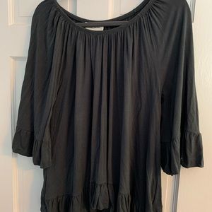 Gray bell sleeve top